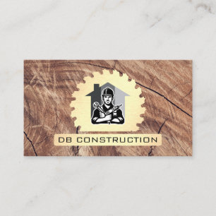 Carte De Visite Vis circulaire   Armature de marteau   Bois