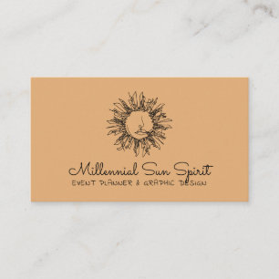 Carte De Visite Visage de soleil céleste Harvest Gold