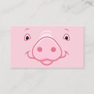 Carte De Visite Visage rose heureux mignon de porc