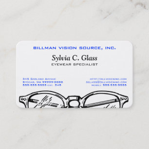 Carte De Visite Vision optique de lunetterie de lunettes