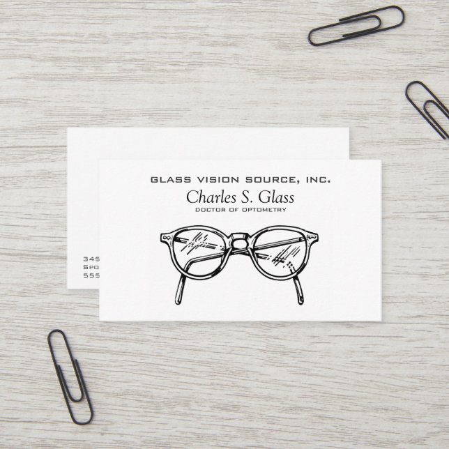 Carte De Visite Vision optique de lunetterie de lunettes (Devant/Arrière en situation)