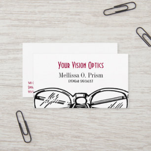 Carte De Visite Vision optique de lunetterie de lunettes