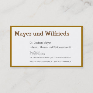 Carte De Visite Visitenkarte Goldrand
