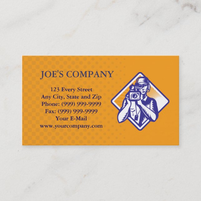 Carte de visite visuel de cameraman d'équipe de (Devant)