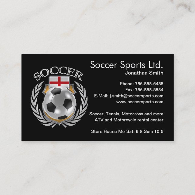 Carte De Visite Vitesse de fan du football 2016 de l'Angleterre (Devant)