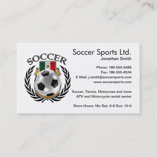 Carte De Visite Vitesse de fan du football 2016 du Mexique (Devant)