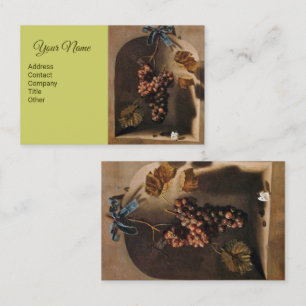 Carte De Visite VIticulture DE RAISINS HANGÉS, Vert Brown rustique