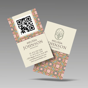 Carte De Visite Vitre Art Nouveau Verticale QR Voiture d'Affaires