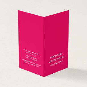 Carte De Visite Vivid Framboise Pinkish Rouge moderne élégant tend