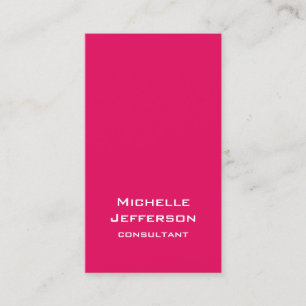 Carte De Visite Vivid Framboise Pinkish Rouge moderne élégant tend
