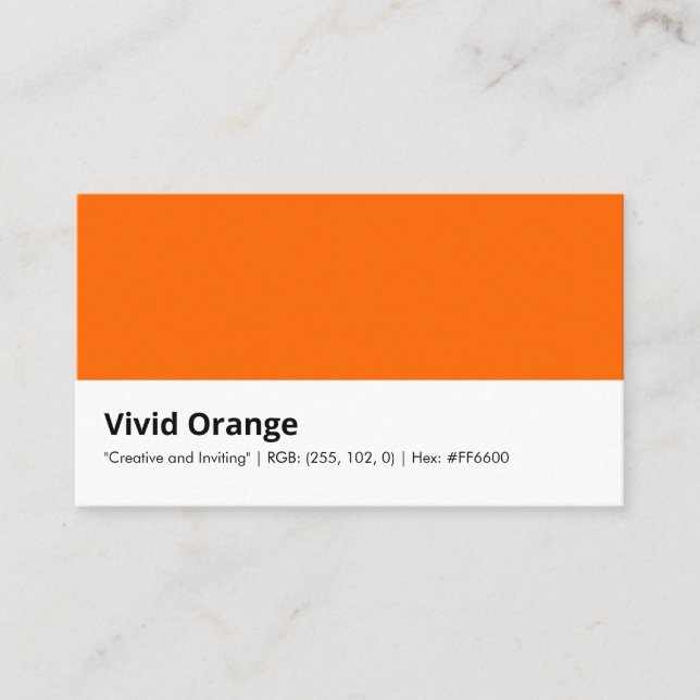 Carte De Visite Vivid Orange | "Créatif et Invitant" (Devant)