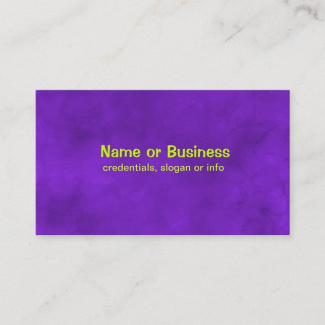 Carte De Visite Vivid Purple Watercolor (Devant)