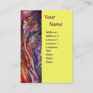 Carte De Visite VIVIEN ET MERLIN Imaginaire rose violet jaune