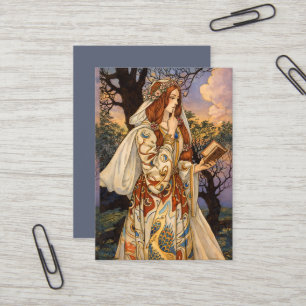 Carte De Visite Vivien – Illustration Art Nouveau de l'enchanteres