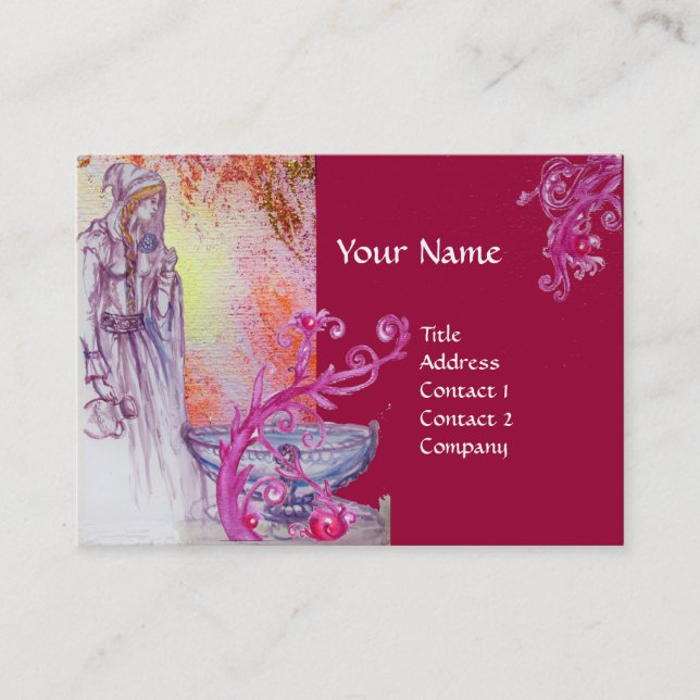 Carte De Visite VIVIEN MONOGRAM rouge violet rose blanc (Devant)