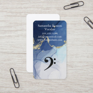 Carte De Visite Vocalist Singer Musical Clef Logo Noir Blanc