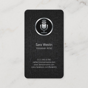 Carte De Visite VoicoverArtist ChromeMicrophone Icône de commerce