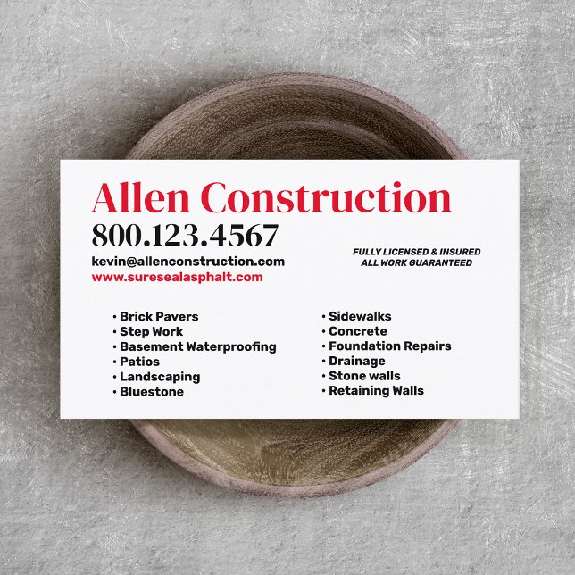 Carte De Visite Voie pavée en brique et Patios (Créateur téléchargé)