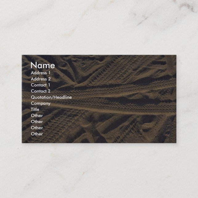 Carte De Visite Voies de pneu (Devant)