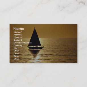 Carte De Visite Voilier au coucher du soleil, sloop