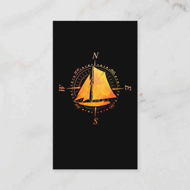 Carte De Visite Voilier Compass (Devant)