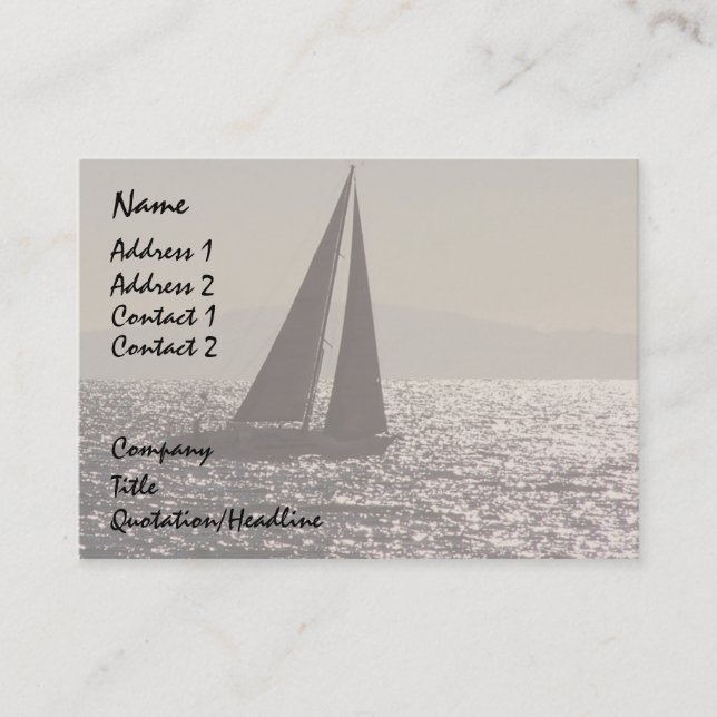 Carte De Visite Voiliers naviguant la marina de mer de port (Devant)