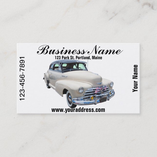 Carte De Visite Voiture ancienne 1948 de Chevrolet Fleetmaster (Devant)