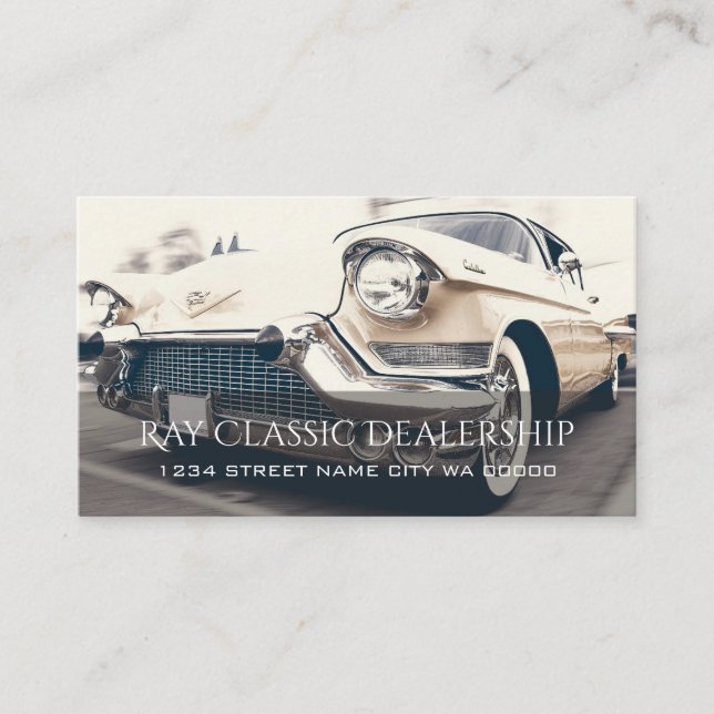 Carte De Visite Voiture classique, concessionnaire automobile Cart (Devant)