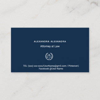 Carte De Visite Voiture d'avocat de droit naval minimaliste pour e