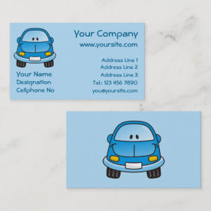 Carte De Visite Voiture de dessin animé bleu