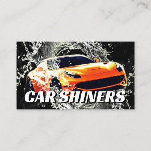 Carte De Visite Voiture de sport automobile à l'eau splash orange