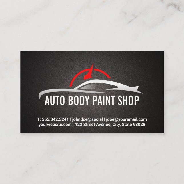Carte De Visite Voiture de sport | Logo des services automatiques (Devant)