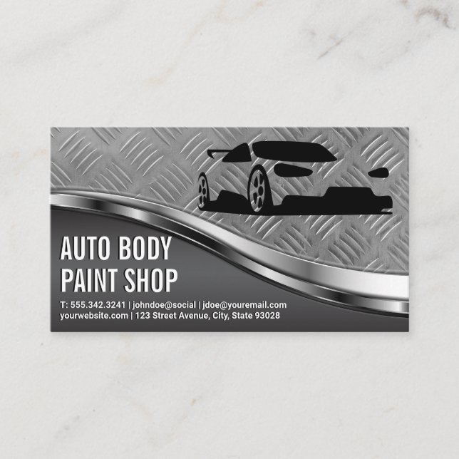 Carte De Visite Voiture de sport | Services automatiques | Plaque  (Devant)