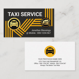 Carte De Visite Voiture De Taxi Sur La Route Du Taxi Jaune