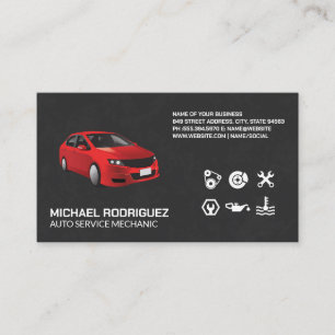 Carte De Visite Voiture économique rouge   Services automatiques