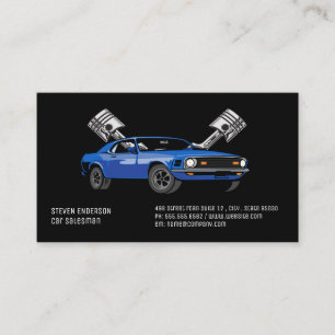 Carte De Visite Voiture Muscle Bleu   Poistons   Auto