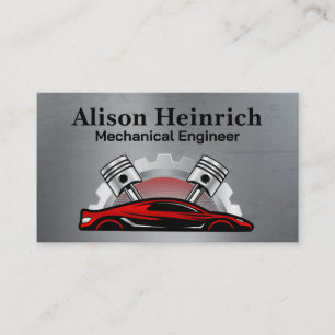 Carte De Visite Voiture sport rouge   Pistons