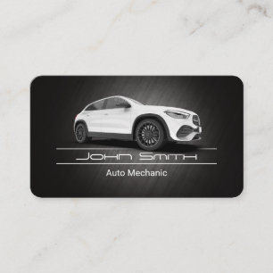 Carte De Visite Voiture SUV blanche   Mécanicien   Réparation auto