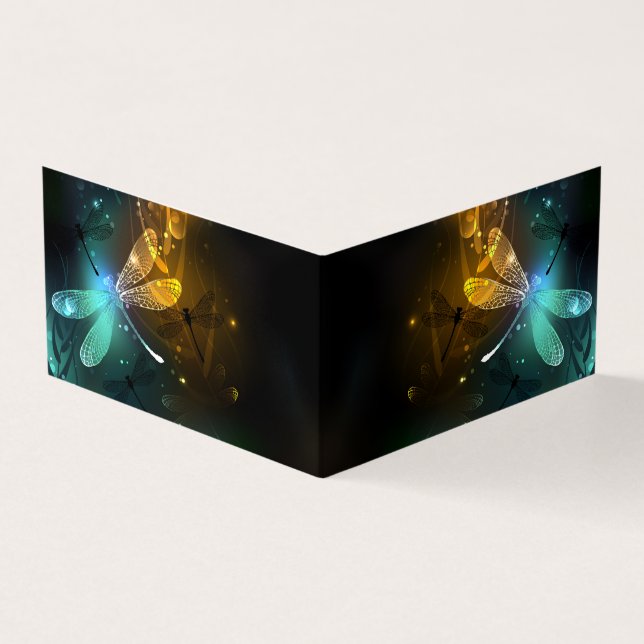 Carte De Visite Vol de libellule verte lumineuse (Extérieur)