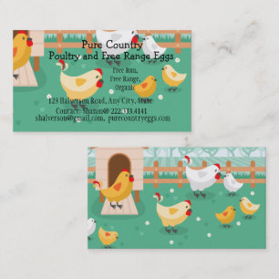 Carte De Visite Volaille, Oeufs De La Ferme De Poulet Coup Gratuit