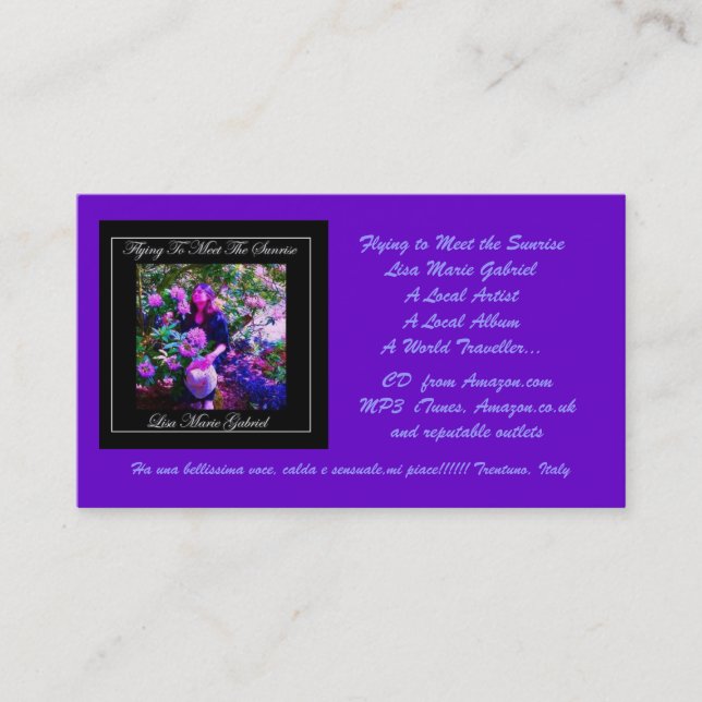 Carte De Visite Voler pour rencontrer le lever de soleil (Devant)