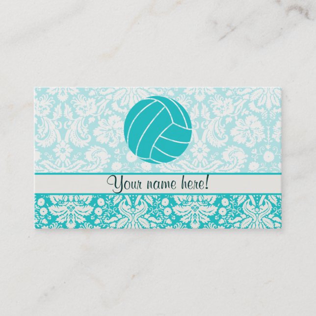Carte De Visite Volley-ball turquoise (Devant)