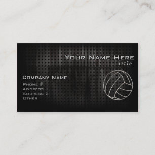 Carte De Visite Volleyballl ; Noir frais