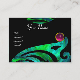 Carte De Visite VORTEX CLAIR AMÉTHYSE bleu rose vert noir jaune
