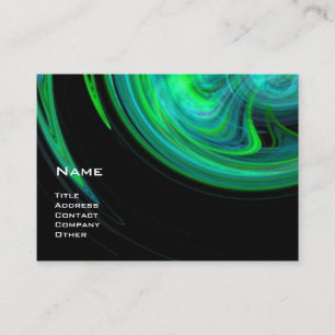 Carte De Visite VORTEX CLAIR Aqua Blue Green Fractals