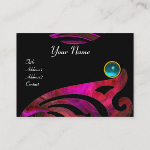 Carte De Visite VORTEX CLAIR AQUAMARINE bleu rose rose noir rouge 