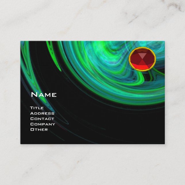 Carte De Visite VORTEX LÉGER RUBY - bleu vert noir rouge (Devant)
