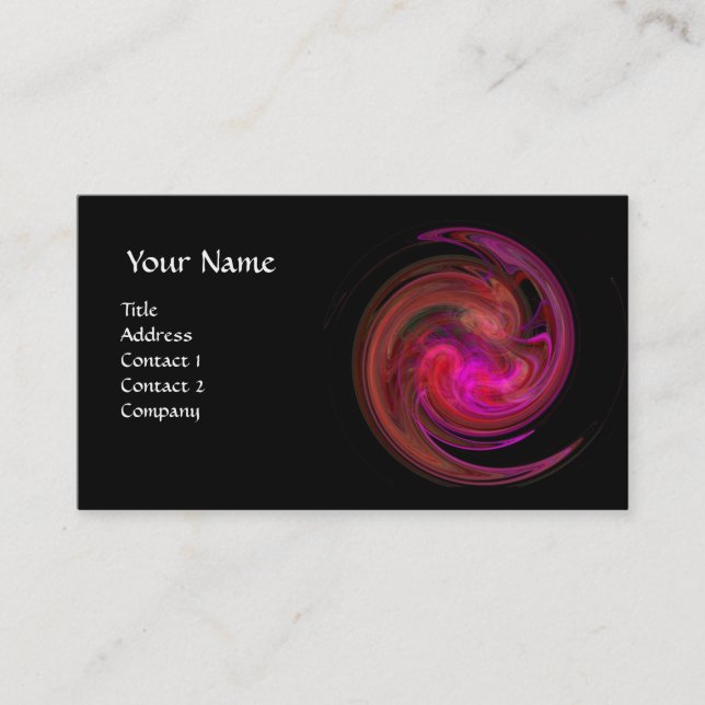 Carte De Visite VORTEX LUMINEUX, fuchsia rouge vif (Devant)
