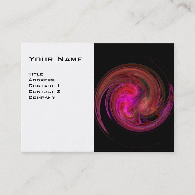 Carte De Visite VORTEX LUMINEUX, noir vif rose violet rouge (Devant)