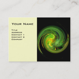 Carte De Visite VORTEX LUMINEUX, noir vif, vert blanc blanc